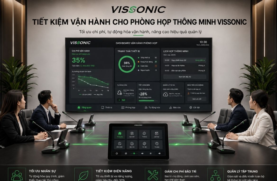 Tiết Kiệm Vận Hành Cho Phòng Họp Thông Minh VISSONIC