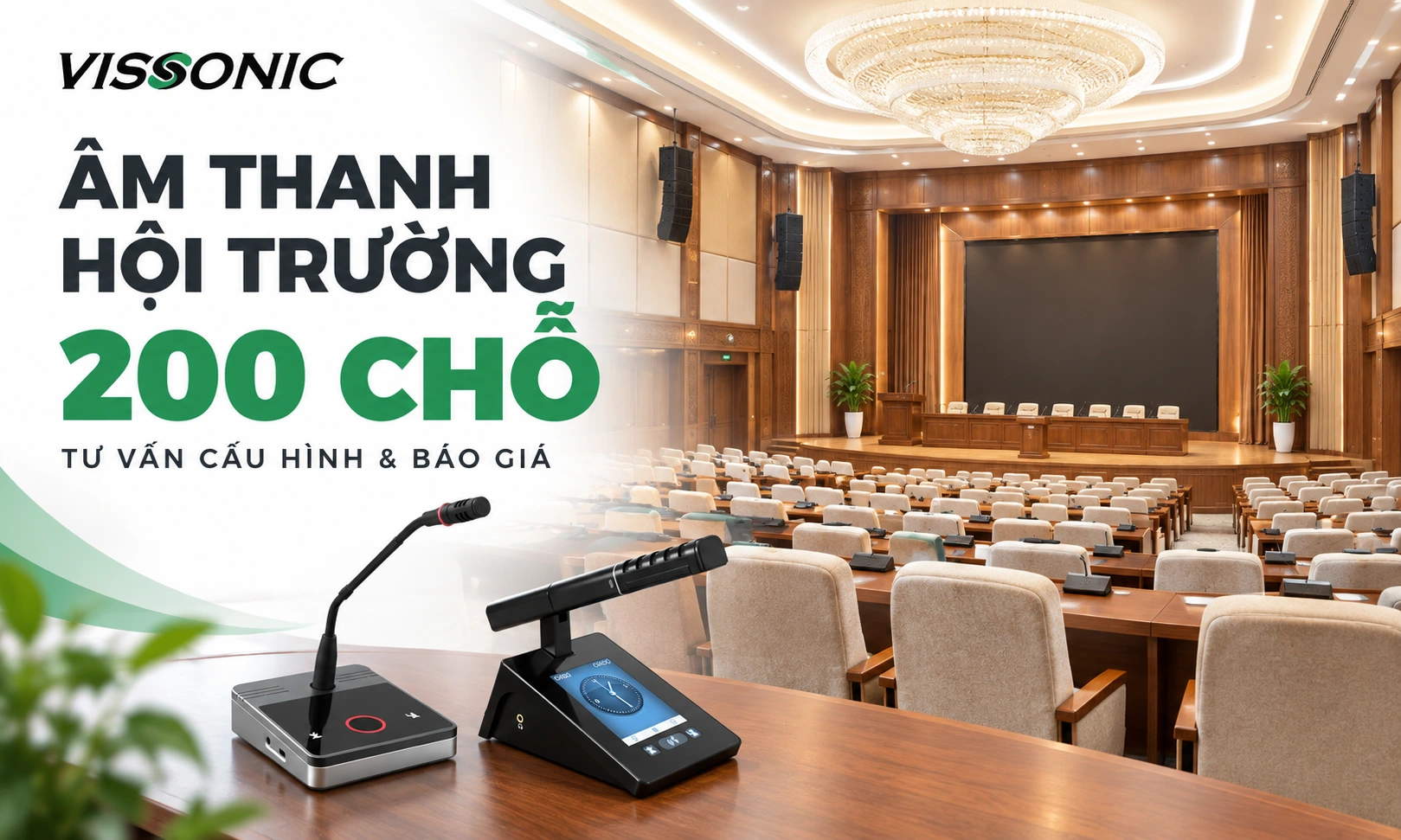 Tư vấn âm thanh hội trường 200 chỗ chuẩn Pro-AV kèm báo giá