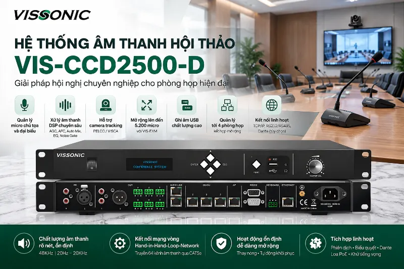 Review Hệ Thống Âm Thanh Hội Nghị VISSONIC VIS-CCD2500-D